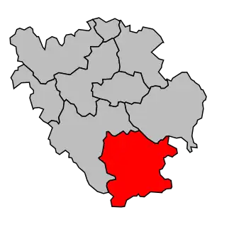 Kanton na mapě arrondissementu Yssingeaux