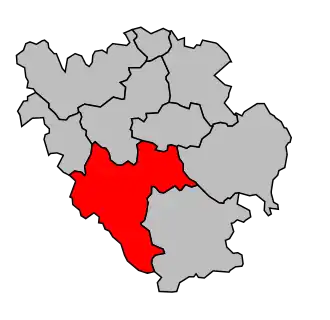 Kanton na mapě arrondissementu Yssingeaux