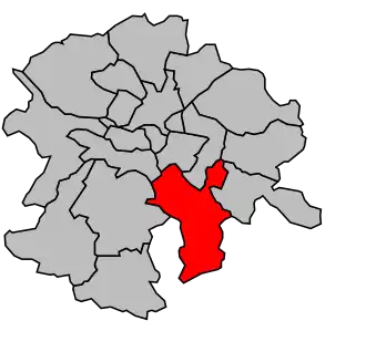 Kanton na mapě arrondissementu Nantes