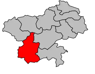 Kanton na mapě arrondissementu Châteaubriant