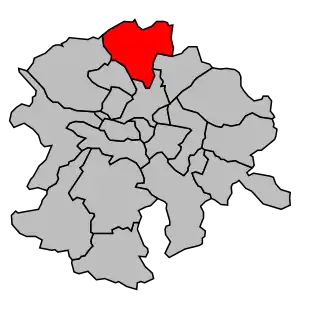 Kanton na mapě arrondissementu Nantes