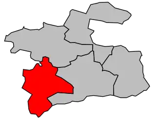 Kanton na mapě arrondissementu Ancenis