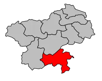 Kanton na mapě arrondissementu Châteaubriant