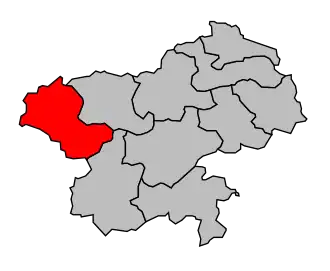 Kanton na mapě arrondissementu Châteaubriant