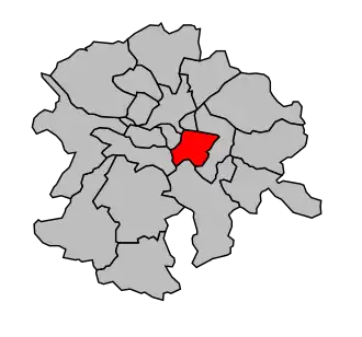 Kanton na mapě arrondissementu Nantes