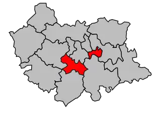 Kanton na mapě arrondissementu Cahors