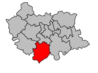 Kanton na mapě arrondissementu Cahors