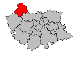 Kanton na mapě arrondissementu Cahors