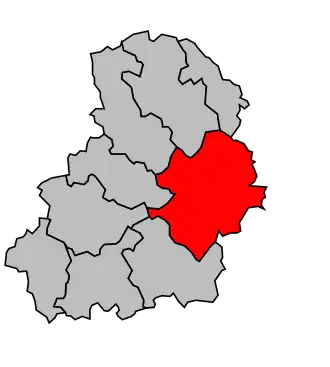 Kanton na mapě arrondissementu Gourdon