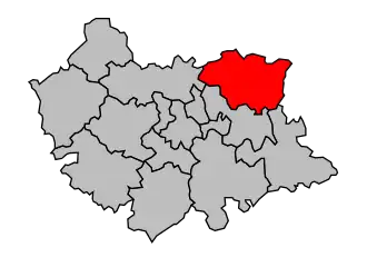 Kanton na mapě arrondissementu Cahors