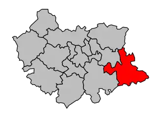 Kanton na mapě arrondissementu Cahors