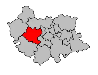 Kanton na mapě arrondissementu Cahors