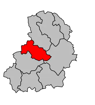 Kanton na mapě arrondissementu Gourdon