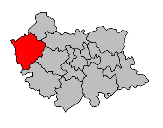 Kanton na mapě arrondissementu Cahors