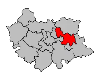 Kanton na mapě arrondissementu Cahors