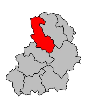 Kanton na mapě arrondissementu Gourdon