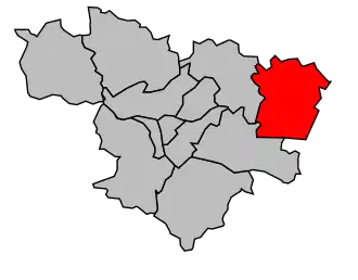 Kanton na mapě arrondissementu Agen