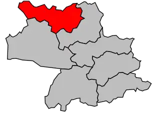 Kanton na mapě arrondissementu Nérac