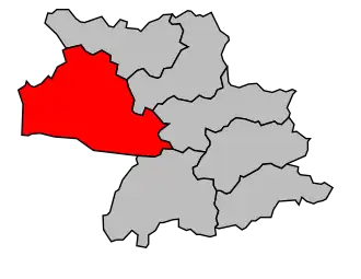 Kanton na mapě arrondissementu Nérac