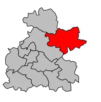 Kanton na mapě arrondissementu Marmande