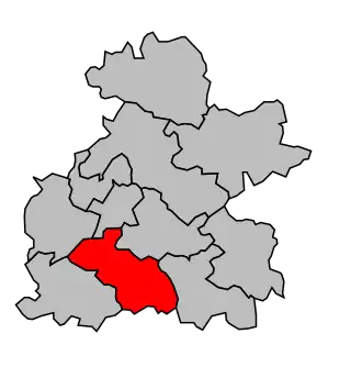 Kanton na mapě arrondissementu Marmande