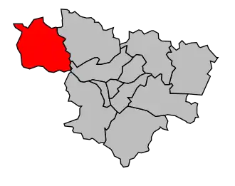 Kanton na mapě arrondissementu Agen