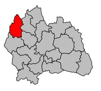 Kanton na mapě arrondissementu Mende