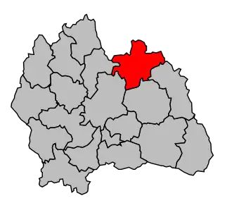 Kanton na mapě arrondissementu Mende