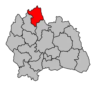 Kanton na mapě arrondissementu Mende