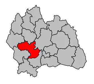 Kanton na mapě arrondissementu Mende