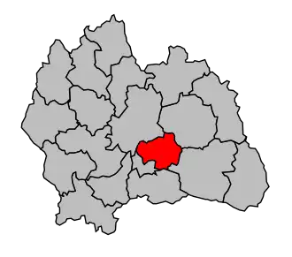 Kanton na mapě arrondissementu Mende