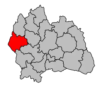 Kanton na mapě arrondissementu Mende