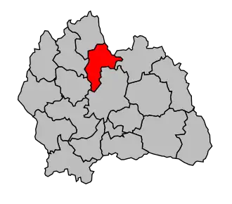 Kanton na mapě arrondissementu Mende