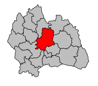 Kanton na mapě arrondissementu Mende