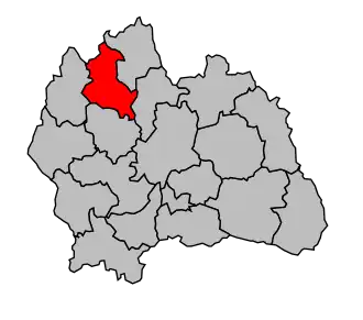 Kanton na mapě arrondissementu Mende