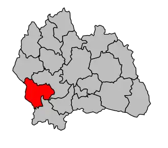 Kanton na mapě arrondissementu Mende