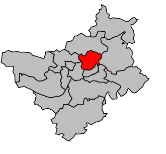 Kanton na mapě arrondissementu Angers