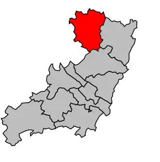 Kanton na mapě arrondissementu Saumur