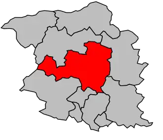 Kanton na mapě arrondissementu Cholet