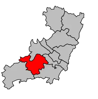 Kanton na mapě arrondissementu Saumur