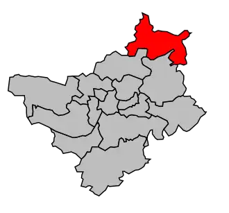 Kanton na mapě arrondissementu Angers