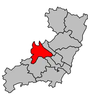 Kanton na mapě arrondissementu Saumur