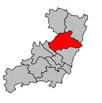 Kanton na mapě arrondissementu Saumur