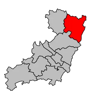 Kanton na mapě arrondissementu Saumur