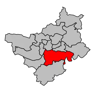 Kanton na mapě arrondissementu Angers