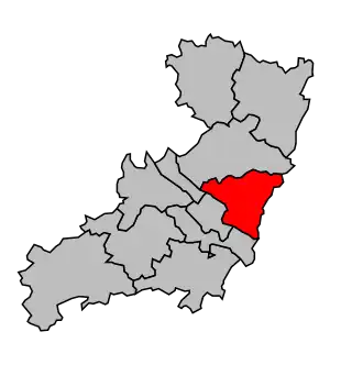 Kanton na mapě arrondissementu Saumur