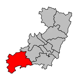 Kanton na mapě arrondissementu Saumur