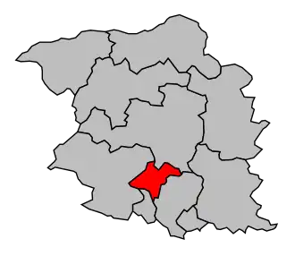 Kanton na mapě arrondissementu Cholet