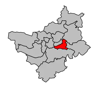 Kanton na mapě arrondissementu Angers