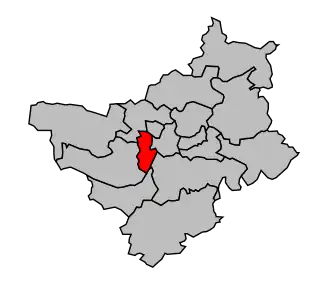 Kanton na mapě arrondissementu Angers